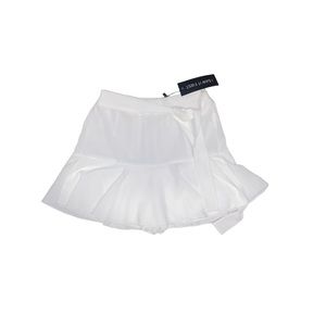 WHITE LINEN WRAP TIE MINI SKORT/SKIRT